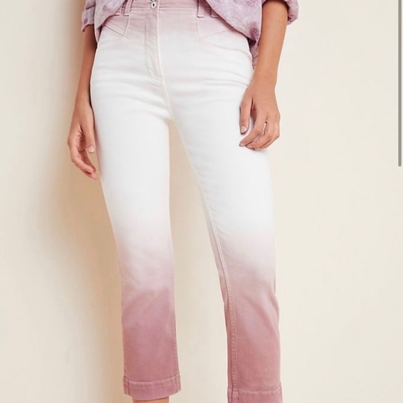 Anthropologie Ultra High Rise Dip Dyed Slim Jean Brand New Size 26 - Picture 4 of 10